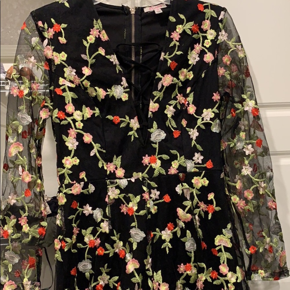 Embroidered Floral Romper